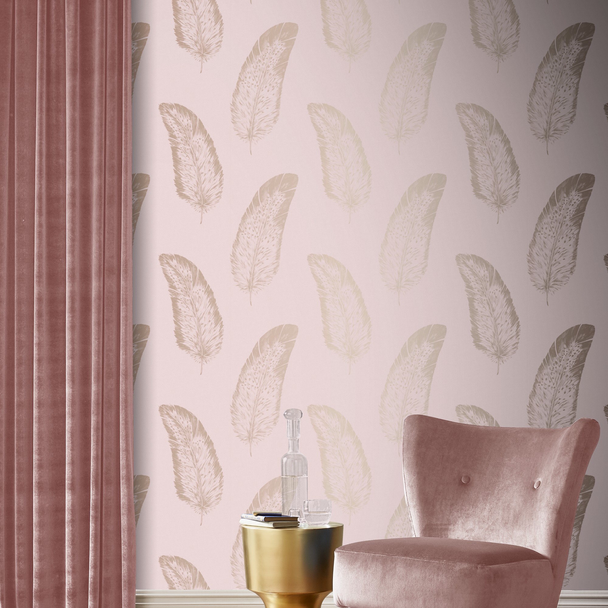 Volare Flamingo Wallpaper 105248 By Graham Brown In Pink Rose Gold